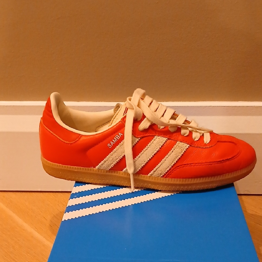 adidas Samba Orange with Cream Stripes Sneakers